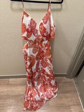 Express | Dresses | Express Red Floral Tropical Printed Maxi Dress |  Poshmark